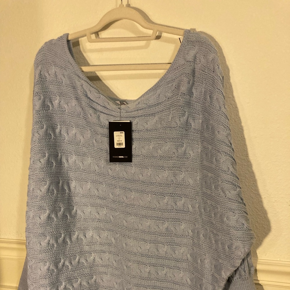 Pale Blue/Gray Fashion Nova Sweater ... Plus size 3X